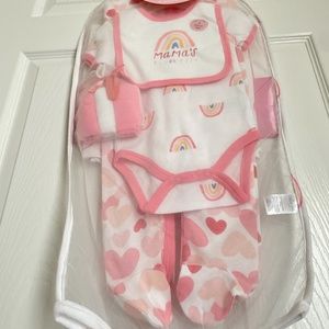 Baby Girl (6-9M) Cutie Pie 9pc. Hearts Organza Layette Set